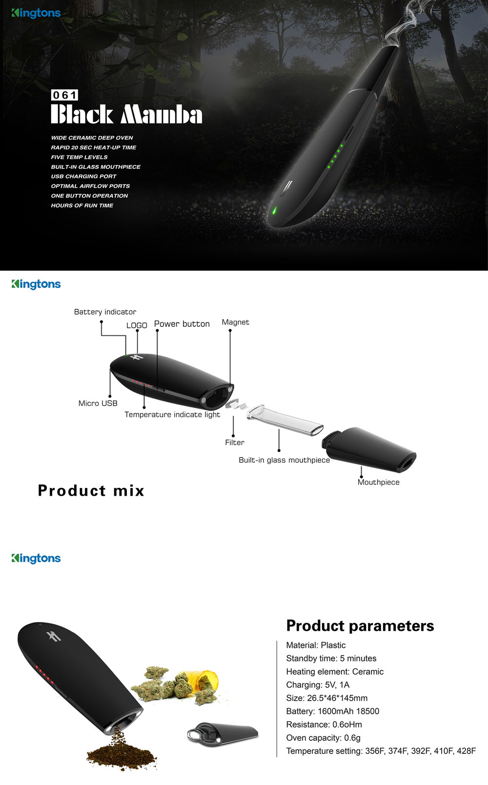 Kingtons-BLK-Black-Mamba-Dry-Herb-Vaporizer-Kit