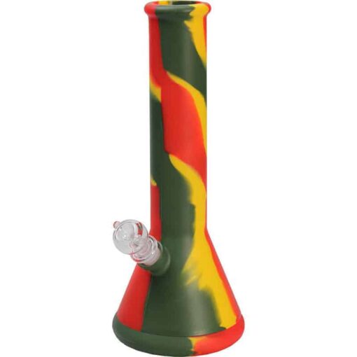 Rasta-Silicone-Ice-Flask-Bong-with-Glass-Bowl