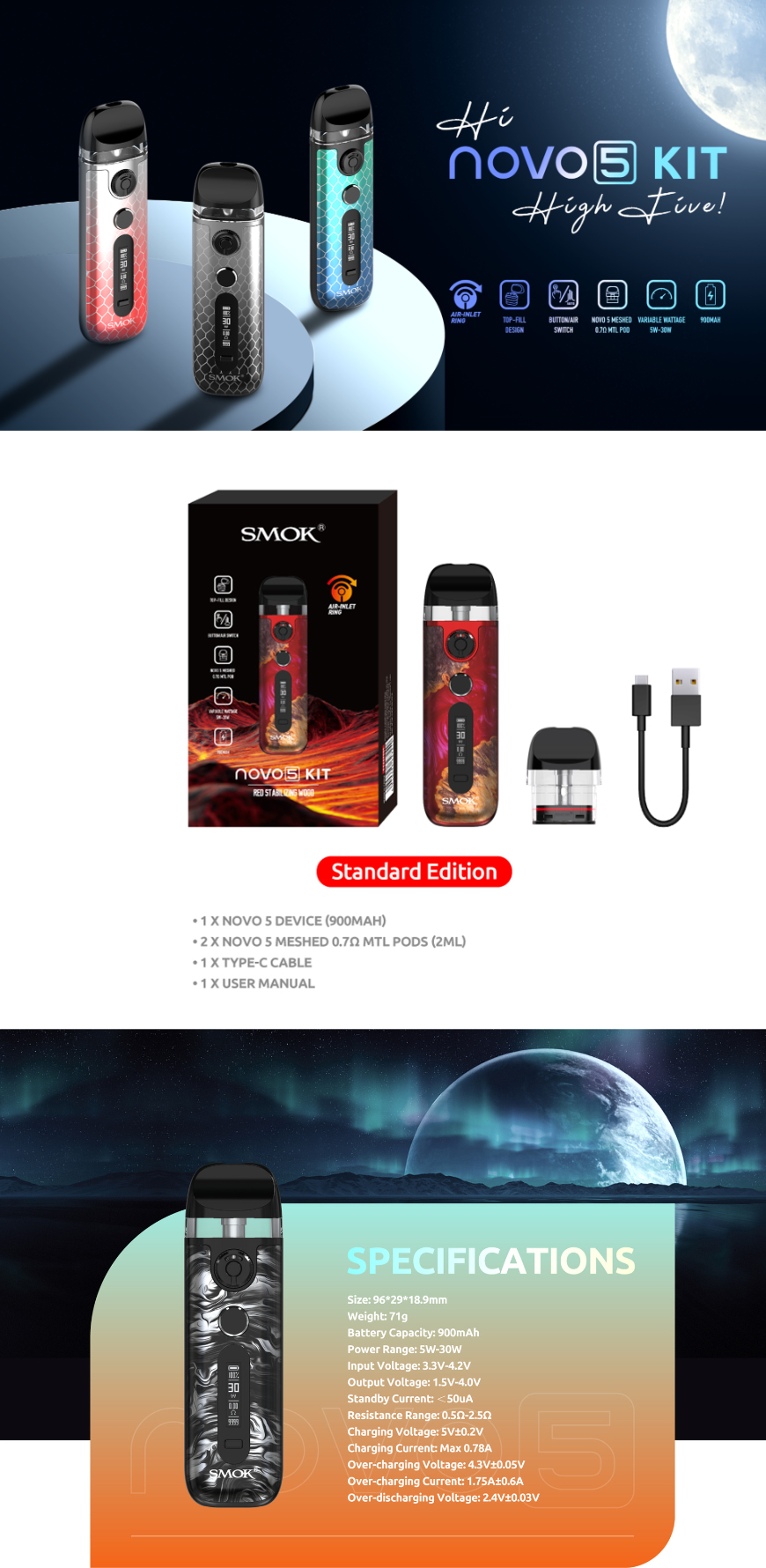 smok-novo-5-kit-specifications