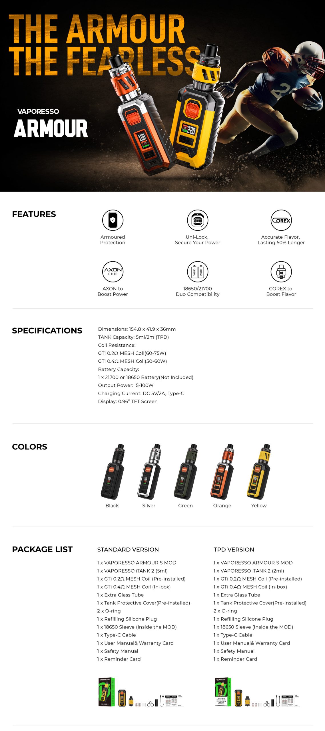 Vaporesso-armour-s-kit-specifications