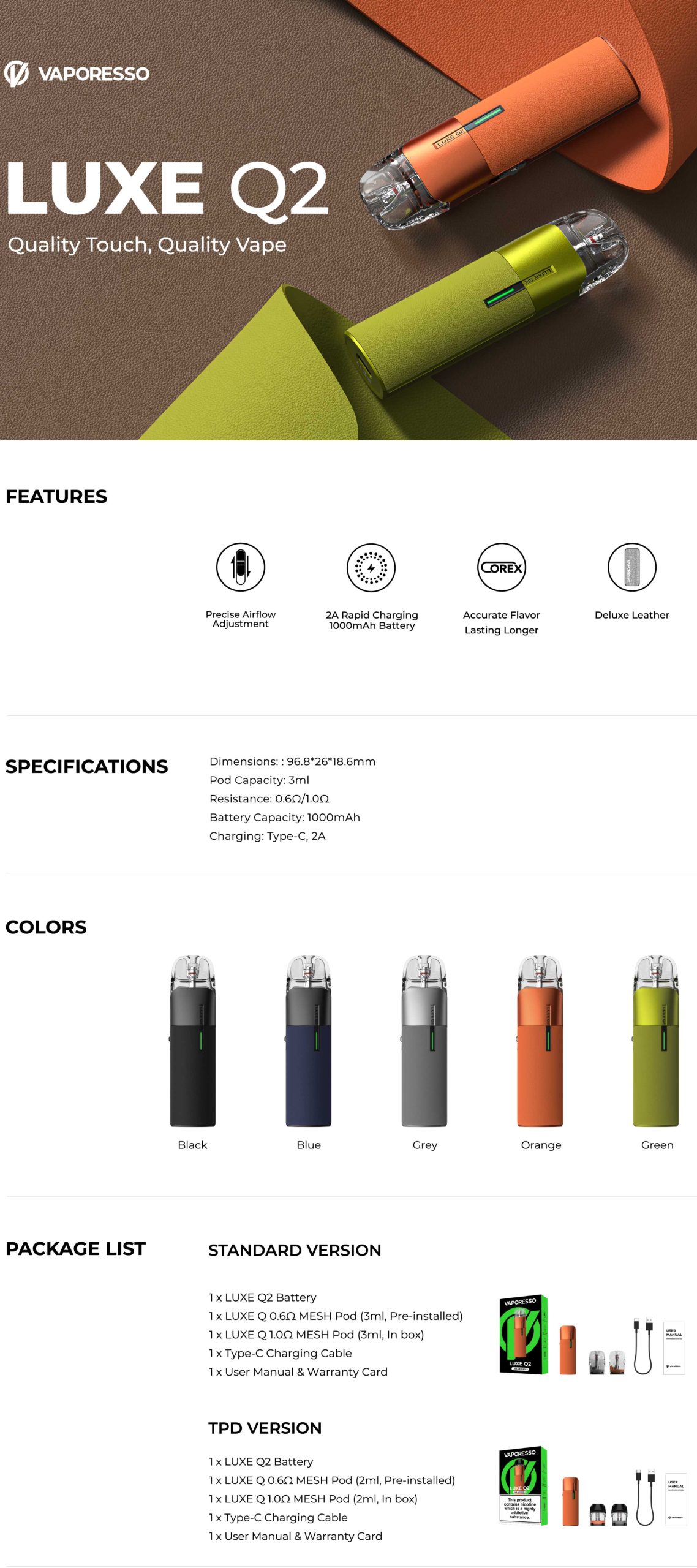 Vaporesso-luxe-q2-pod-kit-specifications