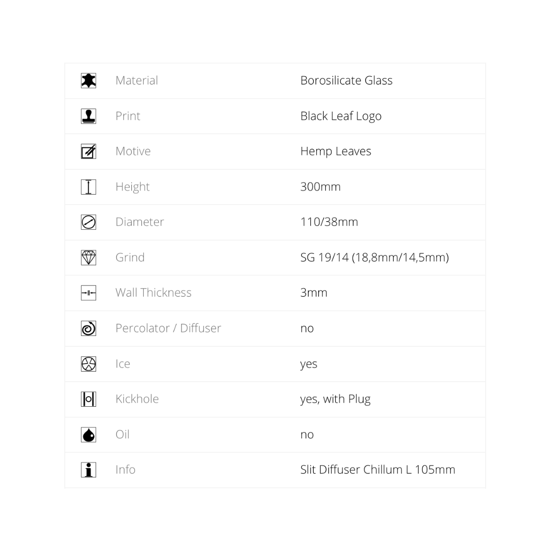 black-leaf-pastel-leaves-bong-ice-specifications