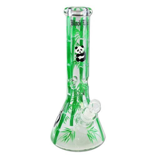 Black Leaf - Hand Painted Flask Bong Ice - Panda