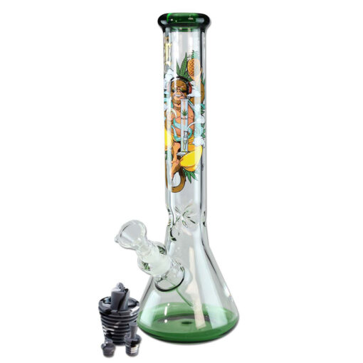 Black Leaf - Hanuman - Flask Ice Bong