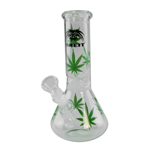 BREIT - Leaves - Clear Flask Ice Bong