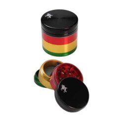 Black Leaf - Rasta Anodized Aluminium Grinder 4-part