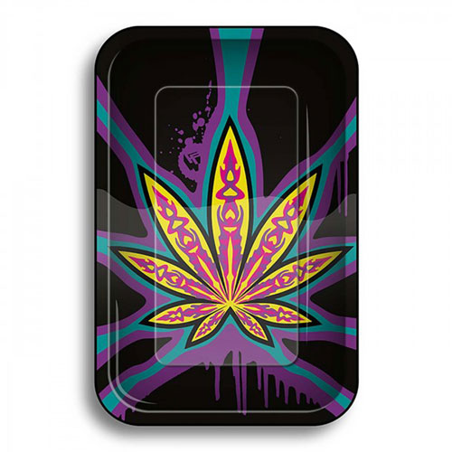 FIRE-FLOW Rolling Tray - Neon Leaves